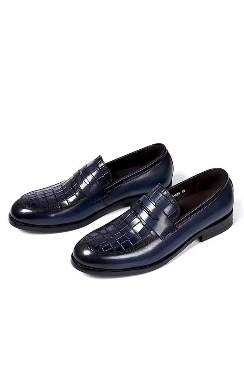 Męskie Buty Wizytowe Sartorial Splendor Slip-on - Niebieski