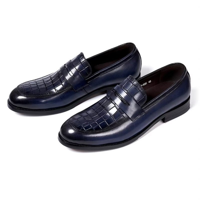 Męskie Buty Wizytowe Sartorial Splendor Slip-on - Niebieski