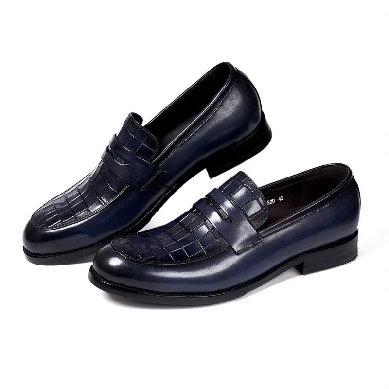 Męskie Buty Wizytowe Sartorial Splendor Slip-on - Niebieski