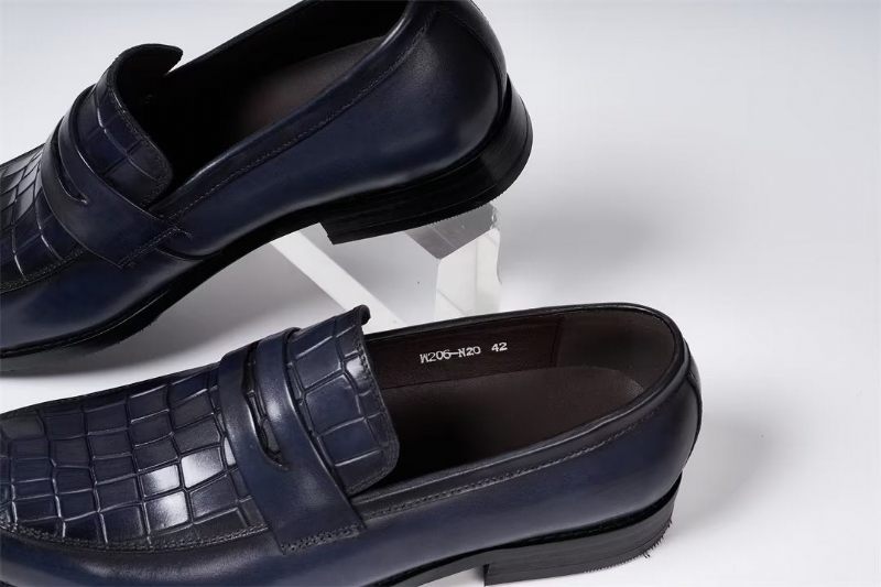 Męskie Buty Wizytowe Sartorial Splendor Slip-on - Niebieski