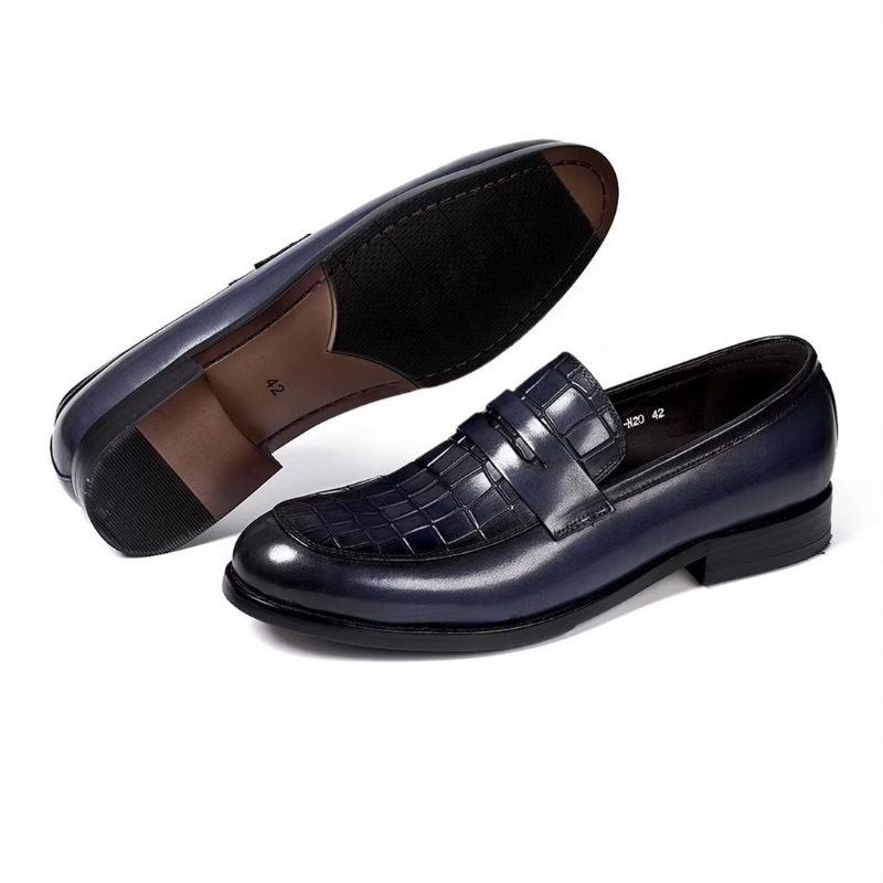 Męskie Buty Wizytowe Sartorial Splendor Slip-on - Niebieski