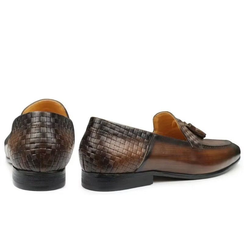 Męskie Mokasyny Croc Pattern Eleganckie Wsuwane - Kawa