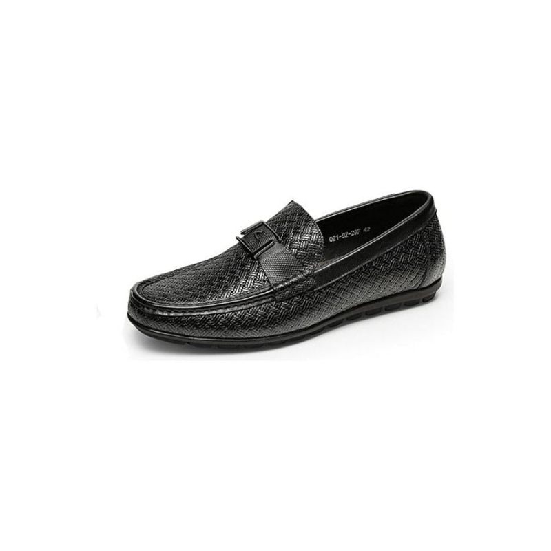 Męskie Mokasyny Exotic Chic Crocflex Slip-on Loafer Shoes - Czarny