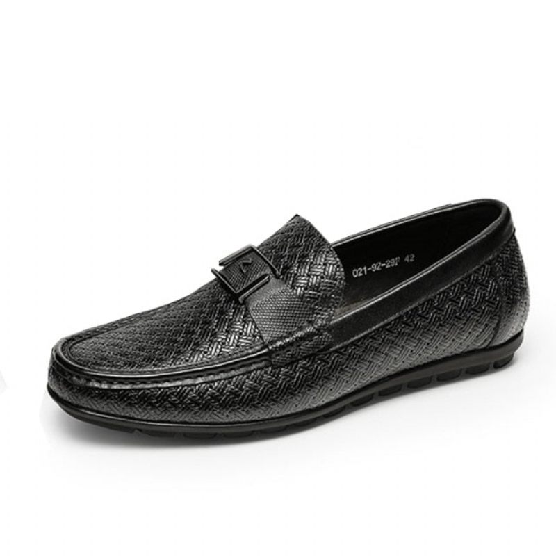 Męskie Mokasyny Exotic Chic Crocflex Slip-on Loafer Shoes - Czarny