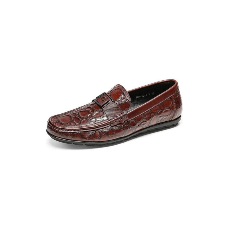 Męskie Mokasyny Exotic Chic Crocflex Slip-on Loafer Shoes - Czerwony