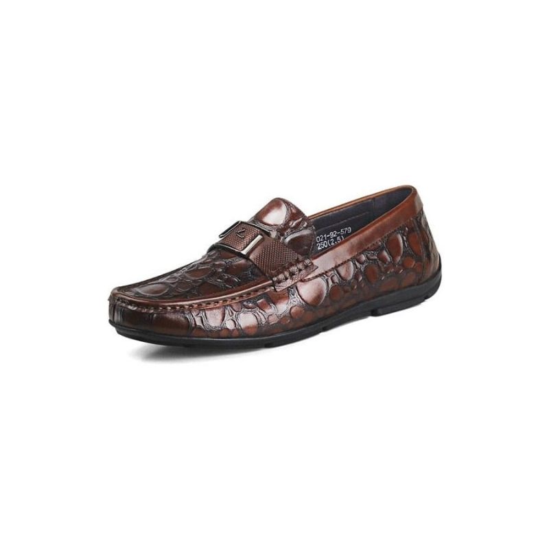 Męskie Mokasyny Exotic Chic Crocflex Slip-on Loafer Shoes - Czerwony