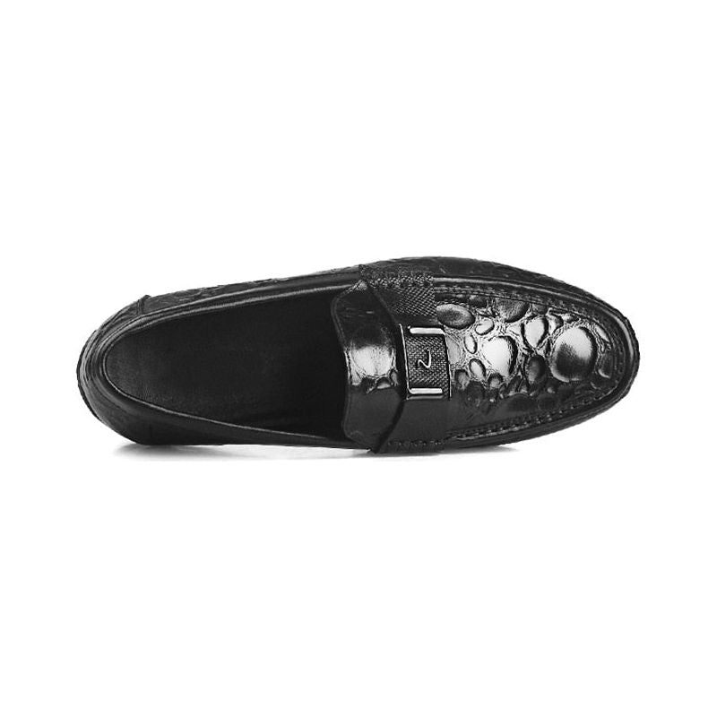 Męskie Mokasyny Exotic Chic Crocflex Slip-on Loafer Shoes - Czarny 2