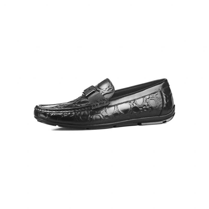 Męskie Mokasyny Exotic Chic Crocflex Slip-on Loafer Shoes - Czarny 2