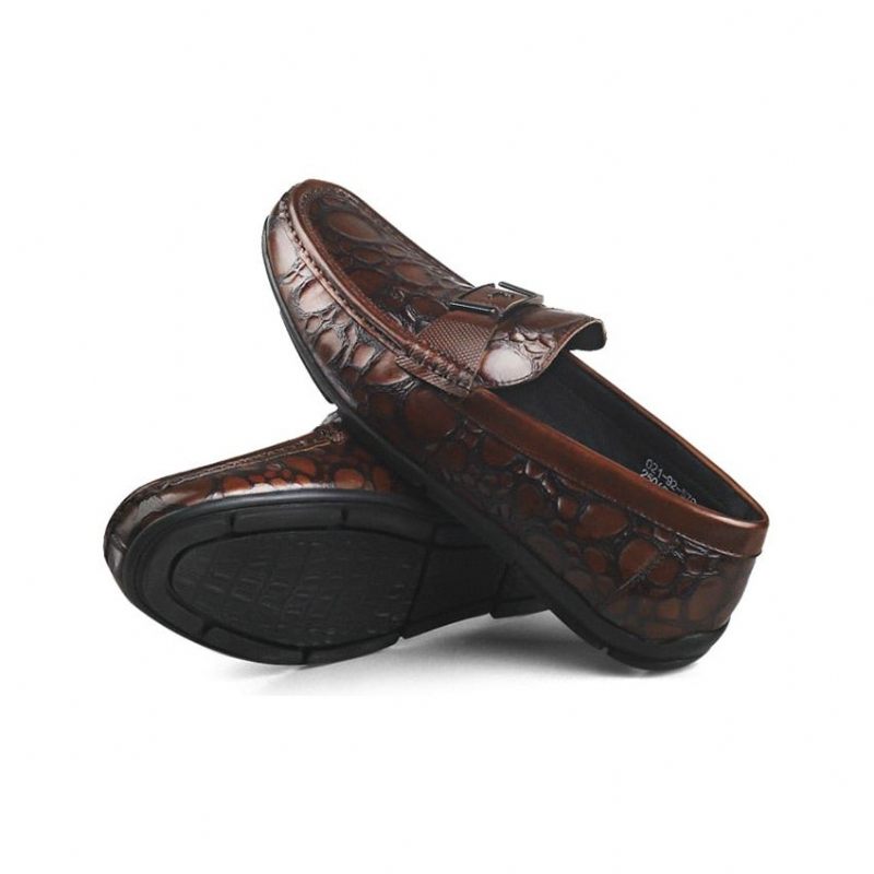 Męskie Mokasyny Exotic Chic Crocflex Slip-on Loafer Shoes - Czerwony 2