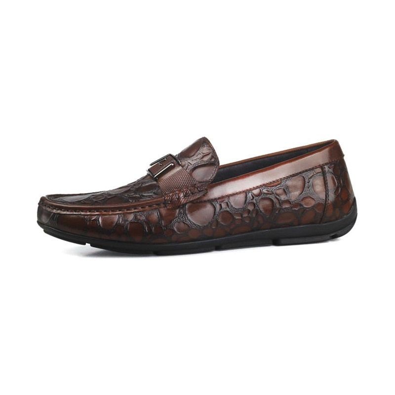 Męskie Mokasyny Exotic Chic Crocflex Slip-on Loafer Shoes - Czerwony 2