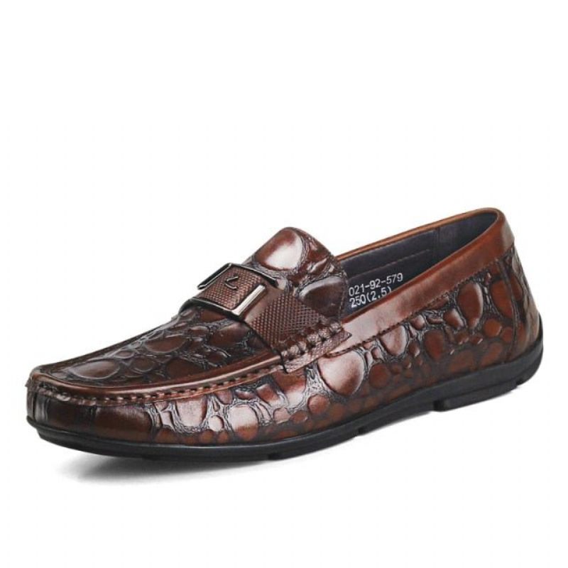 Męskie Mokasyny Exotic Chic Crocflex Slip-on Loafer Shoes - Czerwony 2