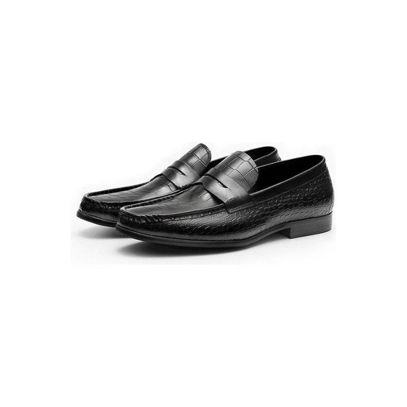 Męskie Mokasyny Luksusowe Croctex Slip On Brogues - Czarna