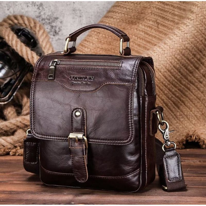 Męskie Torby Na Ramię Luksusowa Torba Listonoszka Typu Crossbody Z Kolekcji Crazy Horse Rugged - Kawa