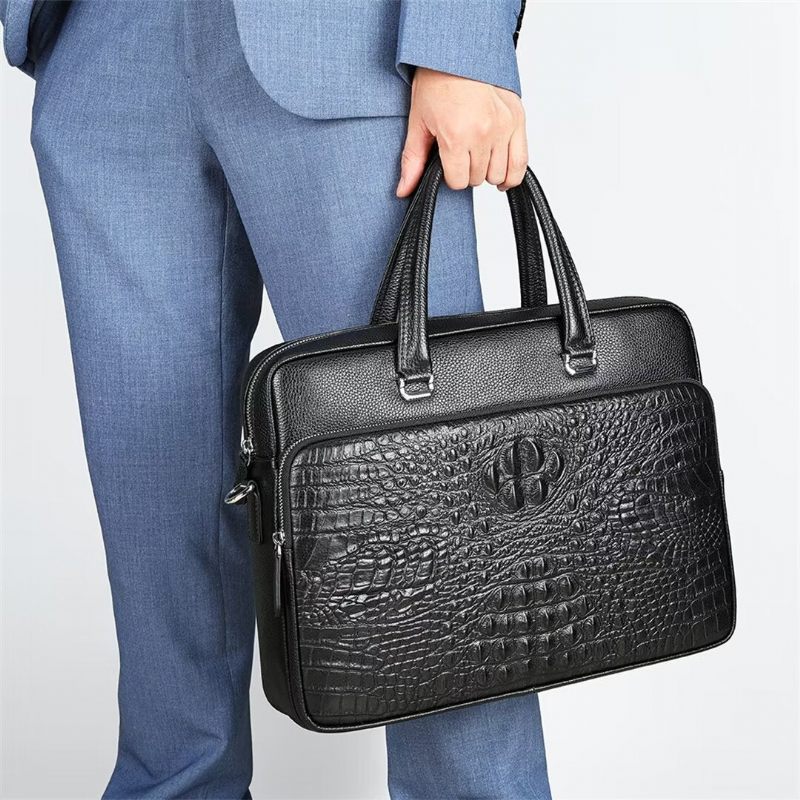 Męskie Torby Na Ramię Pinnacle Prestige Alligator Tote - Czarny