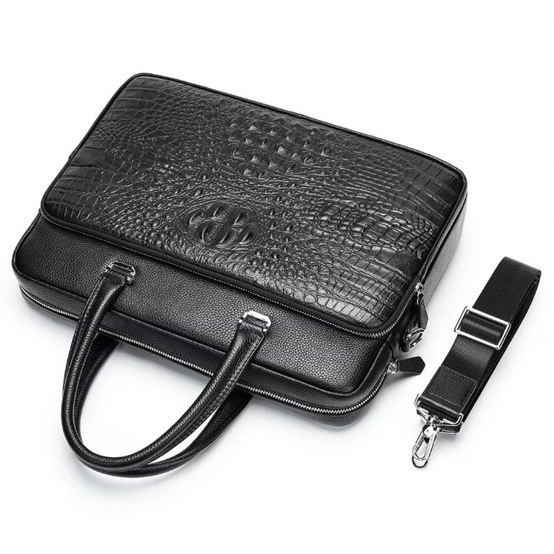 Męskie Torby Na Ramię Pinnacle Prestige Alligator Tote - Czarny