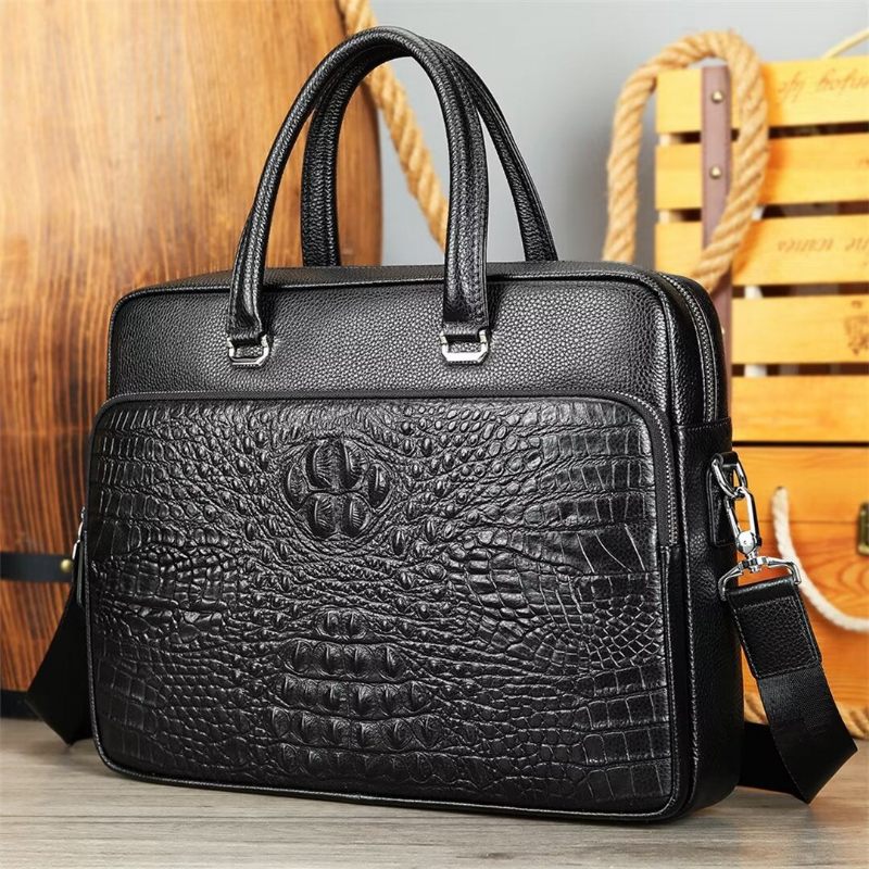 Męskie Torby Na Ramię Pinnacle Prestige Alligator Tote - Czarny