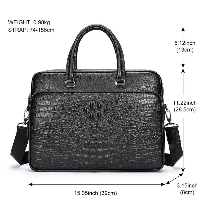 Męskie Torby Na Ramię Pinnacle Prestige Alligator Tote - Czarny