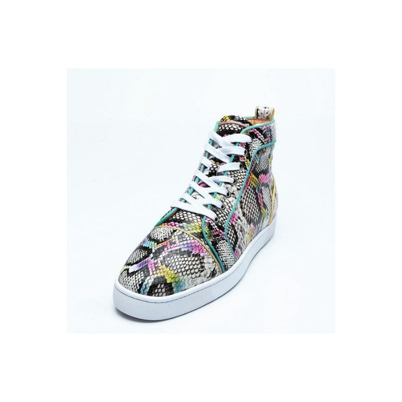 Męskie Trampki Snakeskin Chic Multicolor Wysokie Wodoodporne Buty