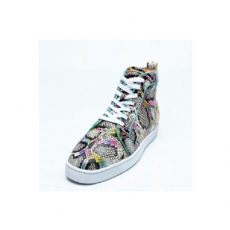 Męskie Trampki Snakeskin Chic Multicolor Wysokie Wodoodporne Buty